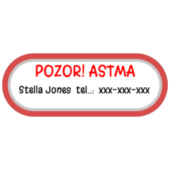 Astma - zdravotní štítky