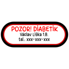 Diabetik - zdravotní štítky