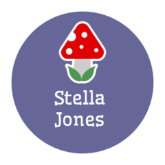 Toadstool iron - on labels